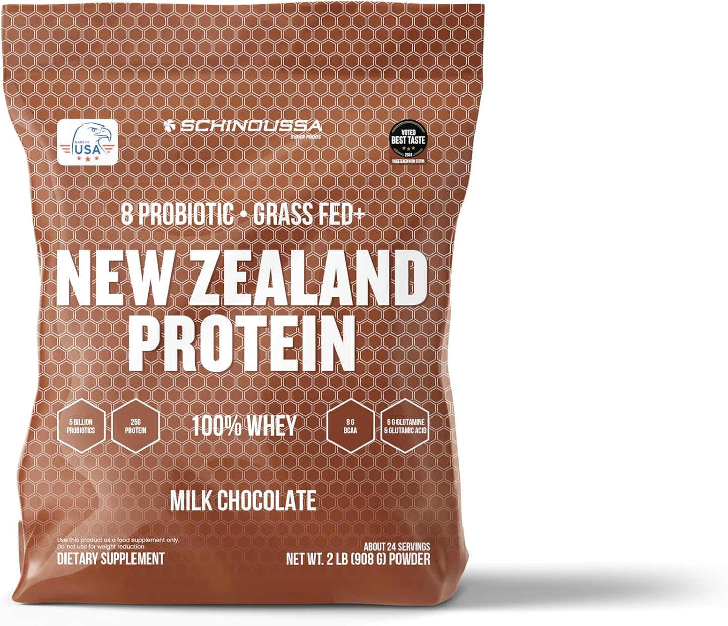 New Zealand Grass-Fed Chocolate Probiotic Whey Protein Powder - 2 lb (910g) - 24 Servings, Natural Flavors Included - Espot.com.au