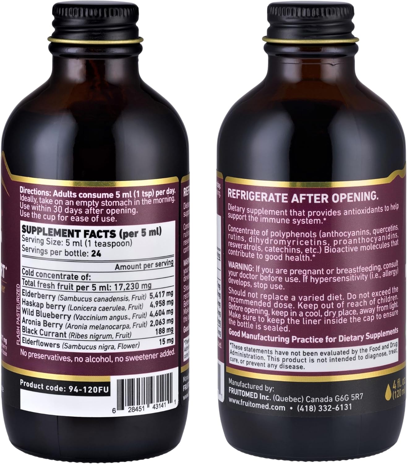 Immunia Fusion - Immune Support Formula with Elderberries, Elderflowers, and Blue Fruits - Antioxidant-Rich Concentrated Blend (1-Pack) - Espot.com.au
