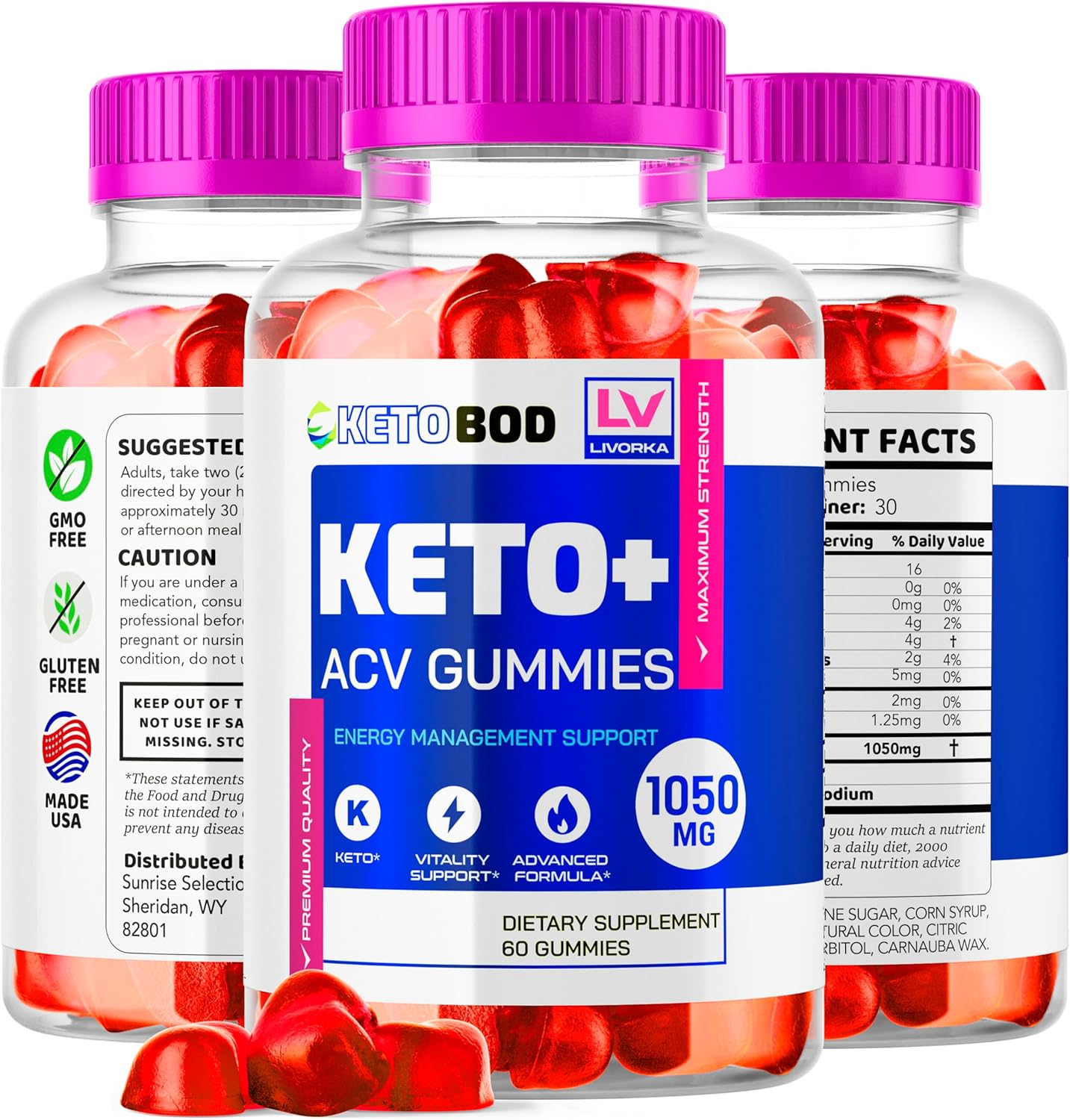 3 Pack Keto Bod ACV Gummies - 180 Gummies for 3 Months Supply - Keto Body and KetoBod ACV Gummies - Espot.com.au