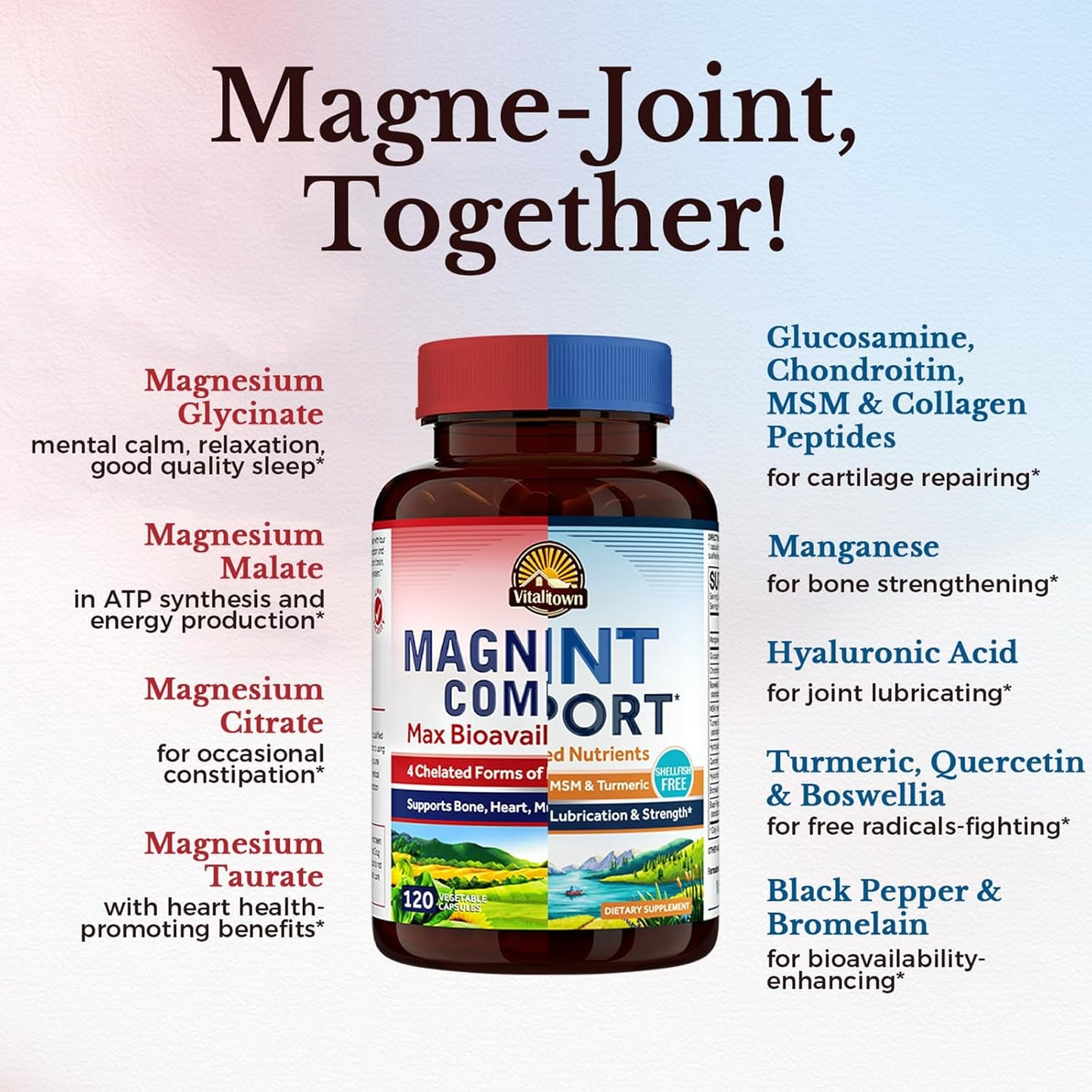 bundle-deal-vitalitown-magnesium-complex-joint-support-capsules---pack-of-2-120-magnesium-capsules-90-joint-capsules-glucosamine-chondroitin-msm-formula-for-vitality-and-joint-health-2