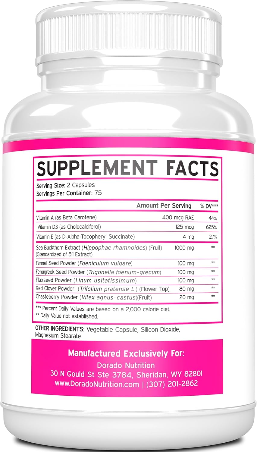 Vaginal Moisturizer & Dryness Supplement Capsules - Supports Vaginal Health & Wetness - Female Lubrication - Made in USA - Vegan & Non GMO - 3rd Party Tested - 2.5 Month Supply - Espot.com.au
