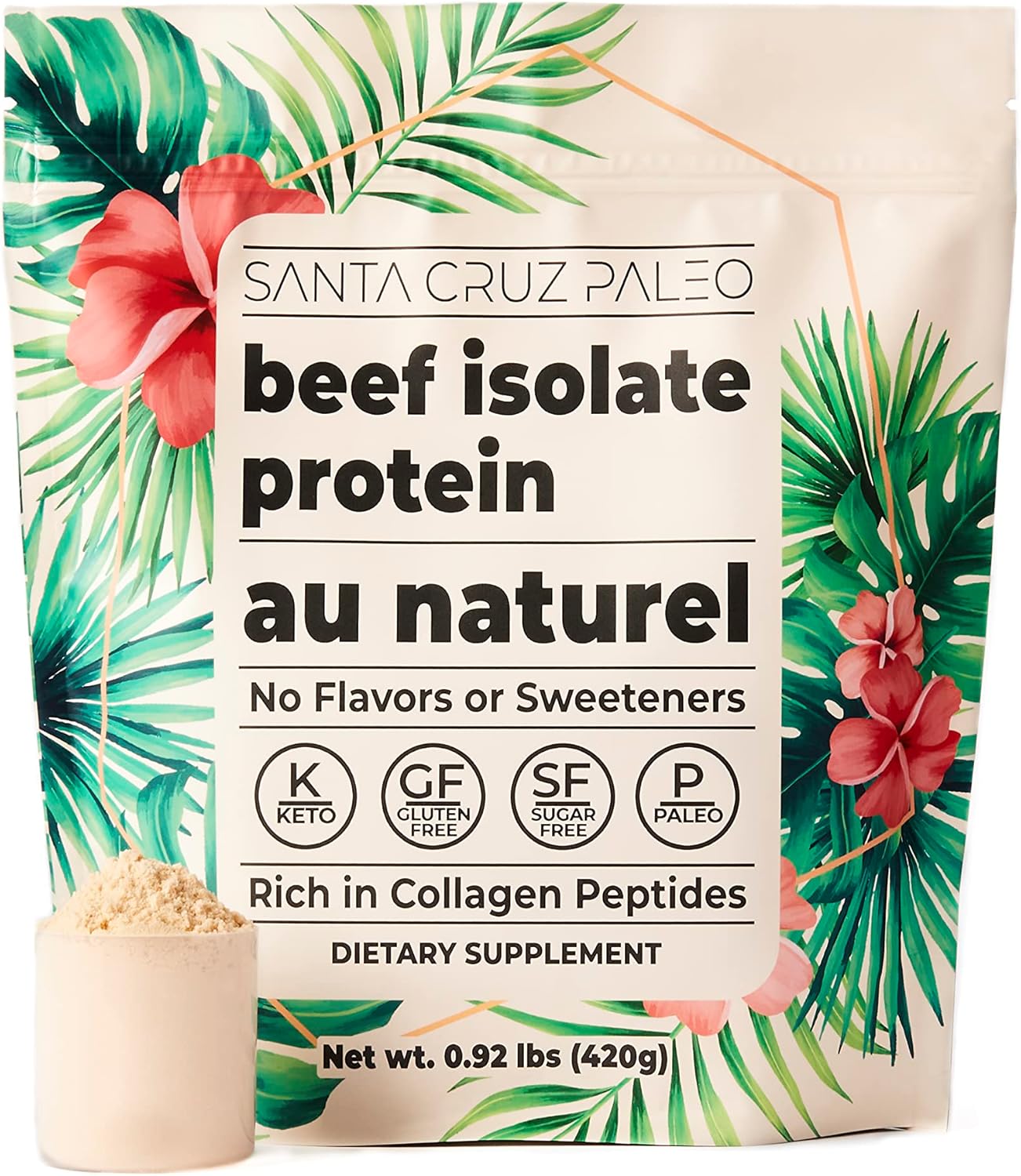 santa-cruz-grass-fed-paleo-beef-isolate-protein-powder---rich-in-collagen-peptides---gluten-free-keto-and-sugar-free---20g-protein-per-serving---low-calorie-clean-powder---116-lb-1