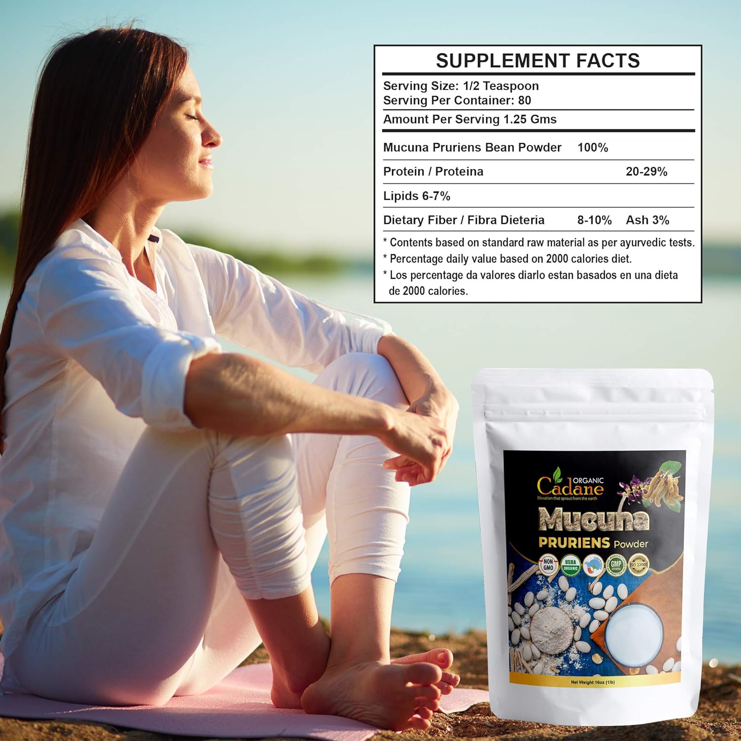 1-lb-organic-cadane-mucuna-pruriens-powder---brain-health-immune-support-energy-boost---vegan-usda-certified---pure-velvet-beans-extract-from-india-2