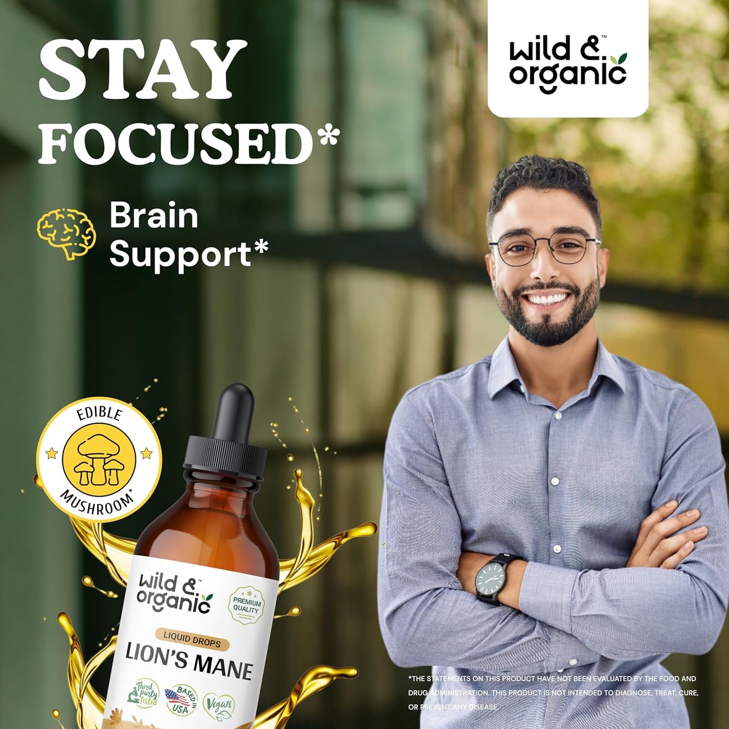 4 fl oz Wild & Organic Milk Thistle + Lion's Mane Tincture for Immune Support & Detox - Natural Herbal Supplement - Espot.com.au
