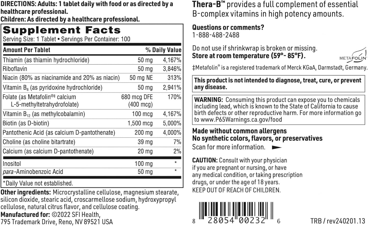 hypoallergenic-vitamin-b-complex-with-metafolin-folate-biotin-methylcobalamin---100-tablet-formula-by-klaire-labs-5