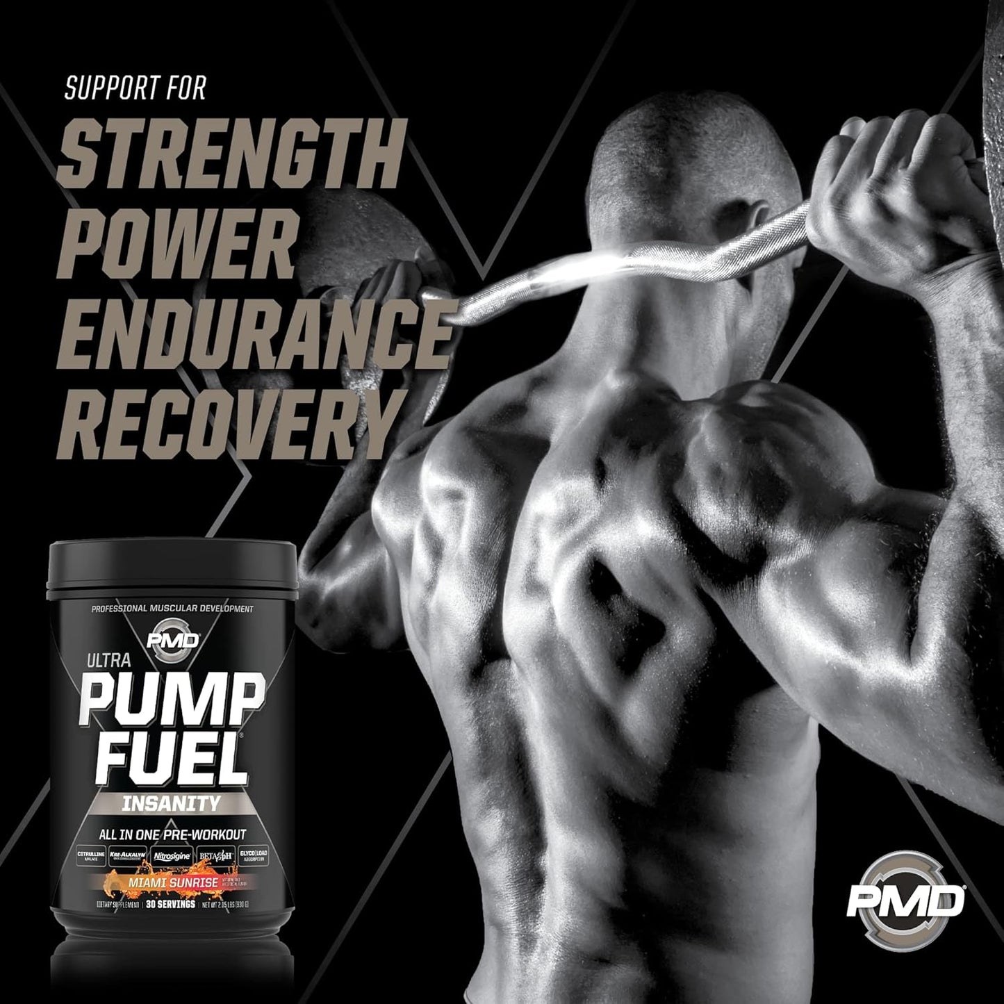 pmd-sports-ultra-pump-fuel-insanity---pre-workout-drink-mix---energy-strength-endurance-recovery---complex-carbs-amino-energy---miami-sunrise-30-servings-6