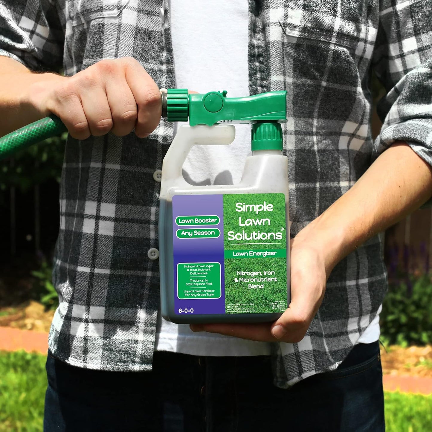 32 oz Liquid Lawn Fertilizer Spray with Iron for Deeper Green Turf - Commercial Grade Nitrogen - Suitable for All Grass Types - Simple Lawn Solutions - Espot.com.au