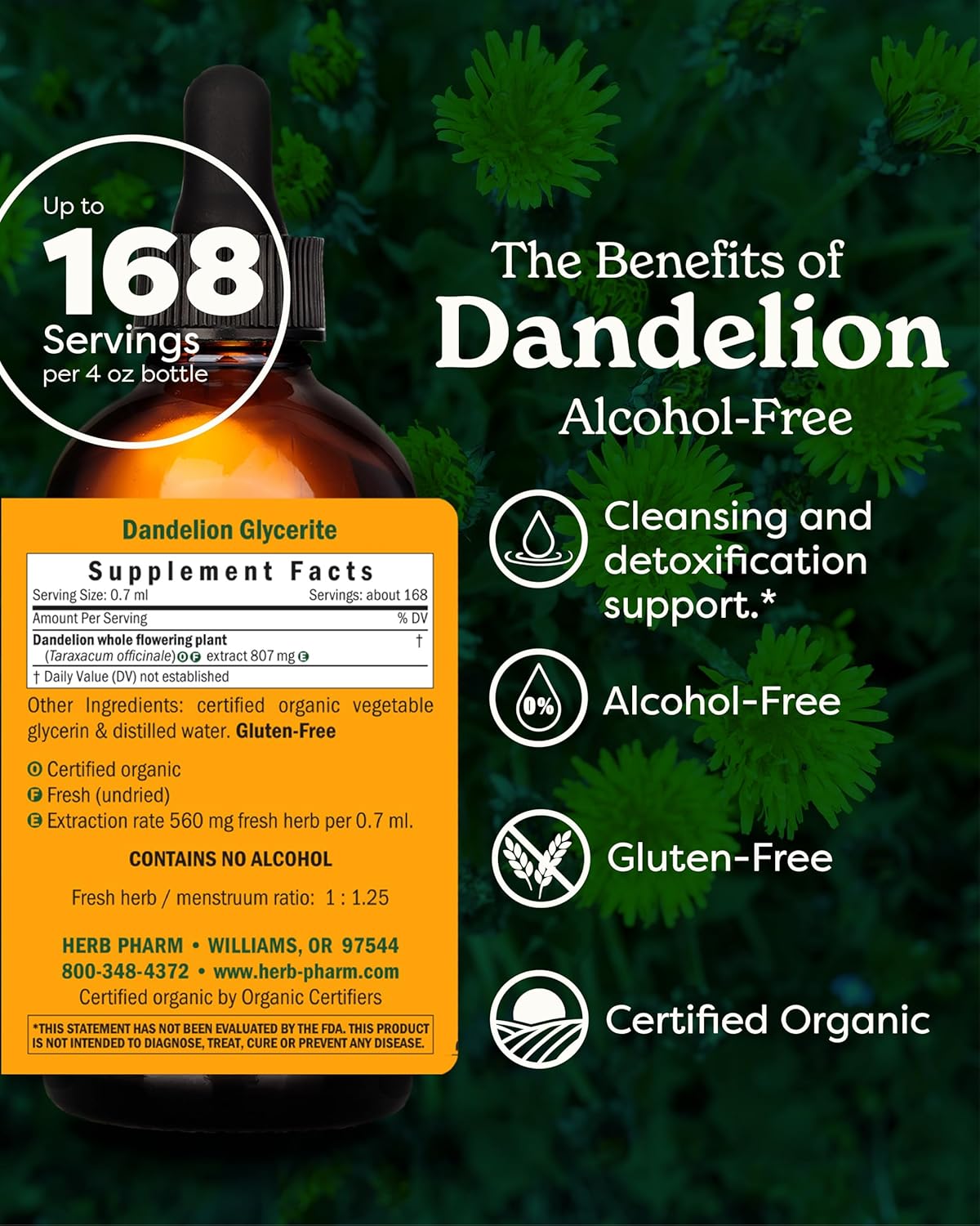 certified-organic-dandelion-liquid-extract---alcohol-free-glycerite-for-cleansing-and-detox---4-ounce-bottle-by-herb-pharm-2