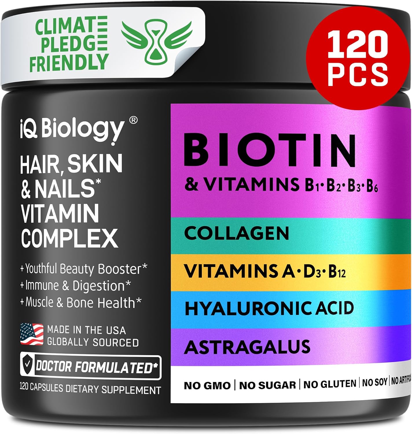 biotin-10000-mcg-supplement-with-collagen-keratin-for-hair-growth---hair-skin-and-nails-vitamins-for-men-women---promotes-healthy-regrowth-skin-glow-nail-repair---120-capsules-1