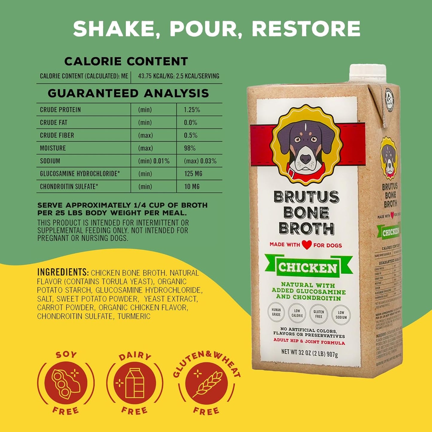 brutus-chicken-bone-broth-for-dogs---all-natural-broth-with-chondroitin-glucosamine-turmeric---human-grade-dog-food-topper---pack-of-2-2