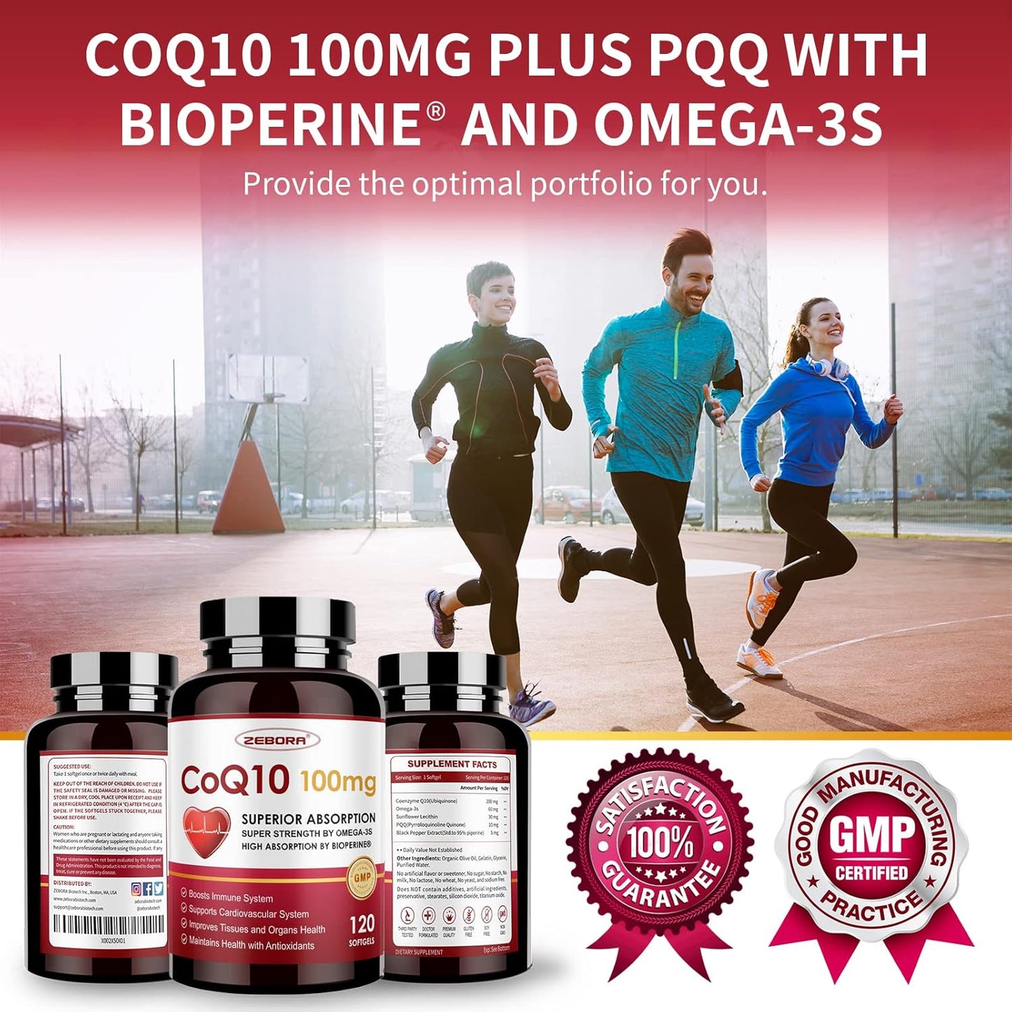High Absorption CoQ10 Supplement with PQQ, BioPerine & Omega-3 for Heart & Energy - 120 Servings - Espot.com.au