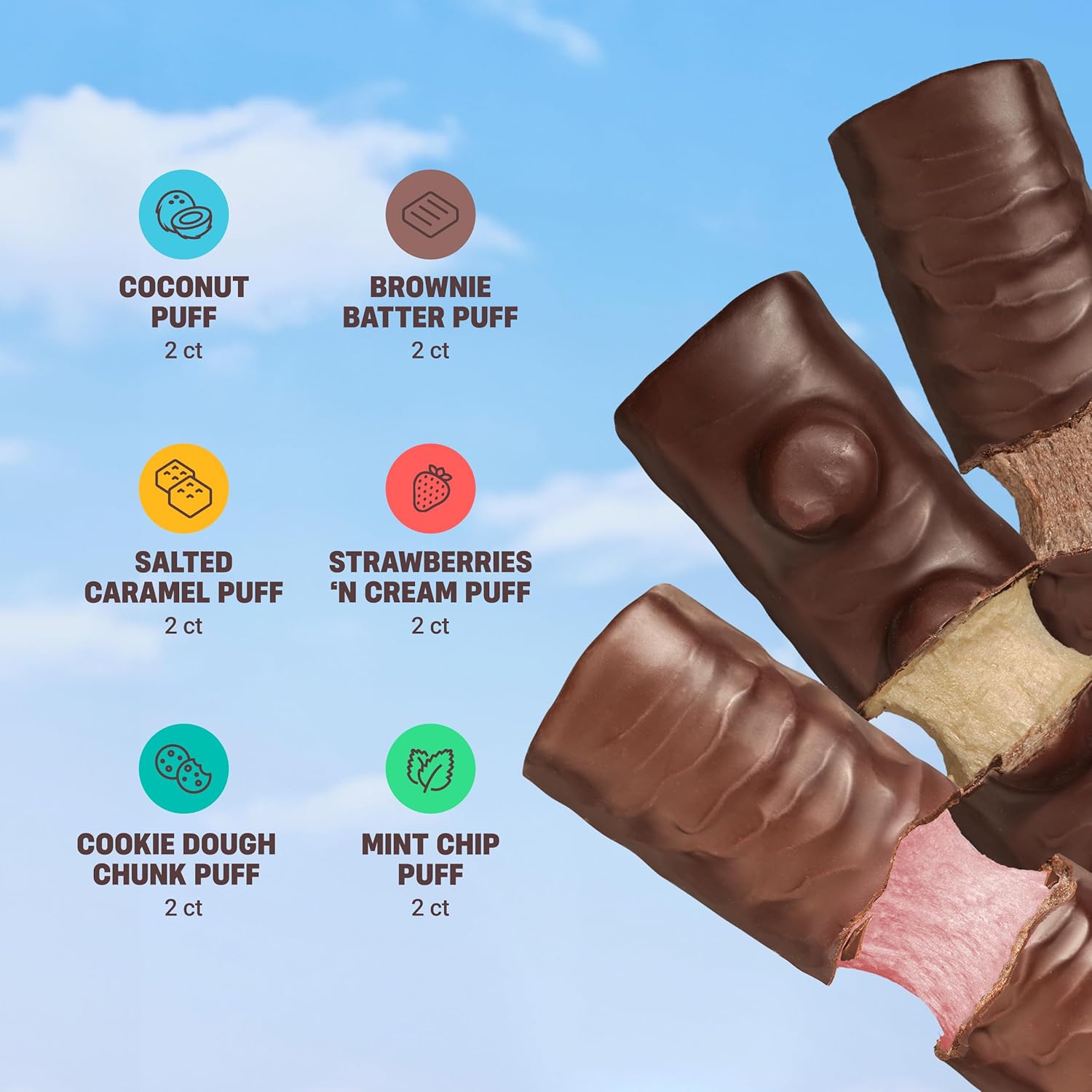 Mixed Sampler of Built Bar Built Puff Protein Variety Pack - High Protein Bars with Collagen for On-the-go Snacking and Breakfast: 12 Pack - Espot.com.au