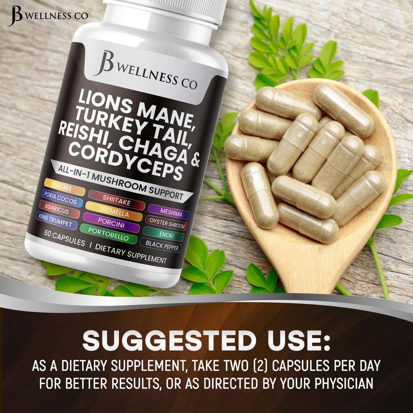 lions-mane-turkey-tail-mushroom-supplement-for-cognitive-immune-support---60-count-with-reishi-cordyceps-chaga-marshmallow-root---jb-wellness-co-5