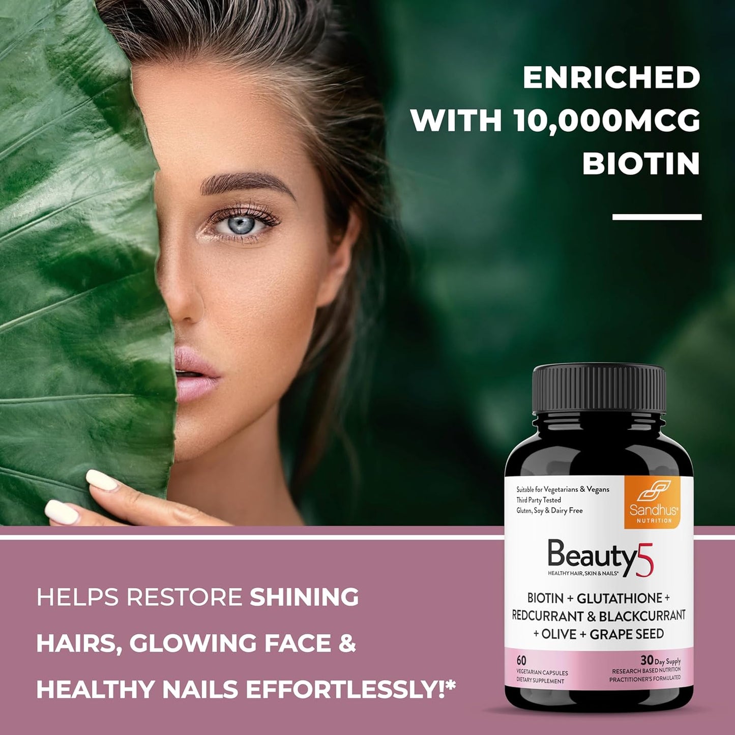 sandhus-beauty5-capsules---60-vegetarian-capsules-for-hair-skin-nails---supports-collagen-synthesis---keto-vegan-friendly---30-servings-6