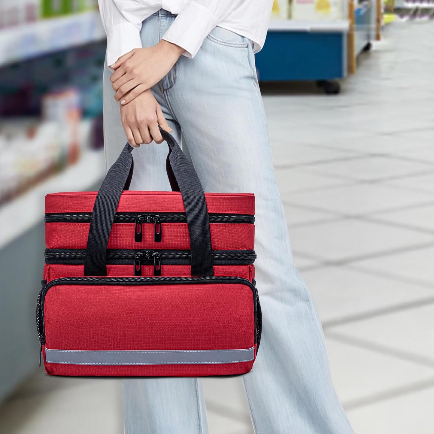 curmio-double-layers-pill-bottle-organizer-bag-with-lockable-zippers---red-travel-friendly-medication-storage-case-for-prescription-bottles-and-medical-supplies-5