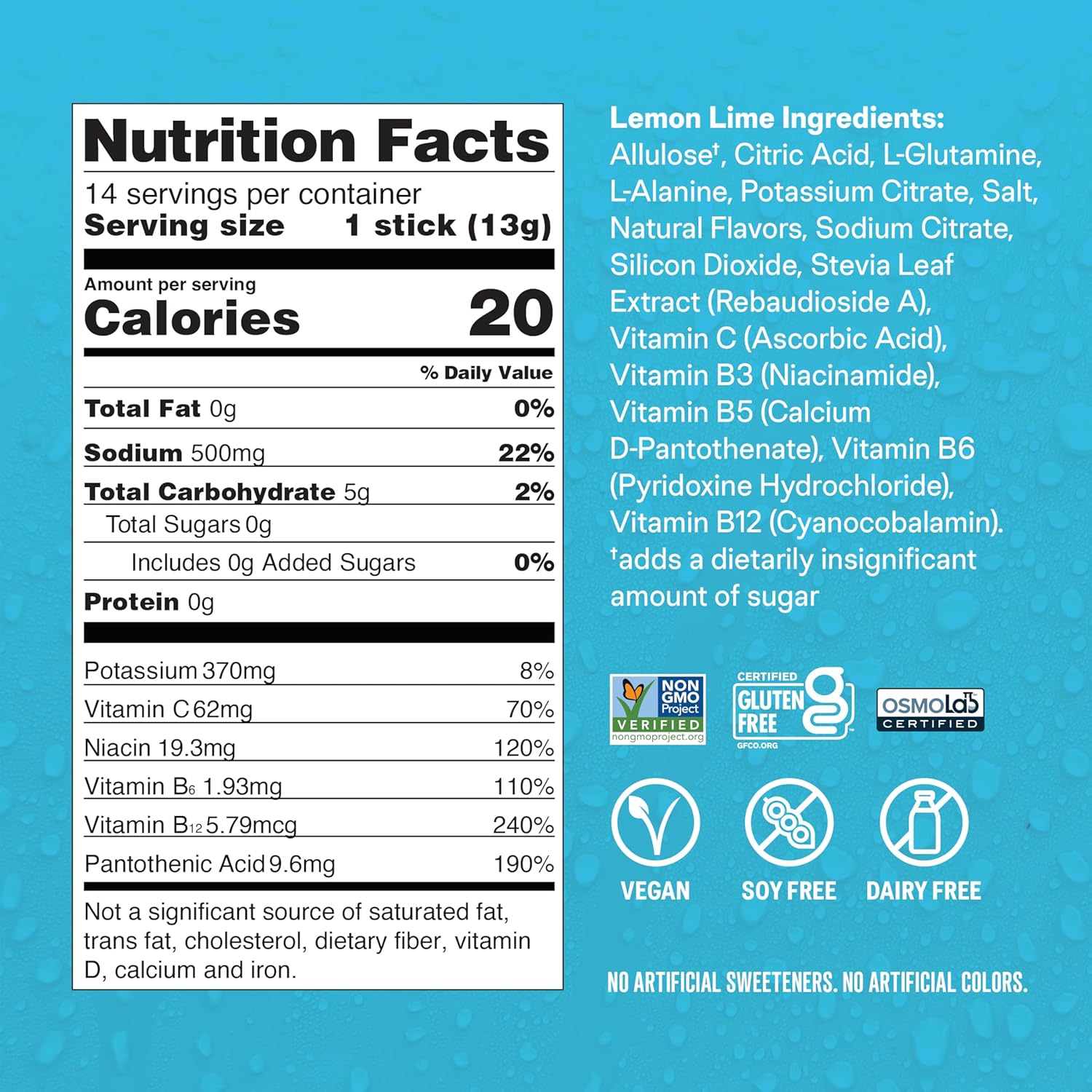 sugar-free-lemon-lime-hydration-powder-packets---electrolyte-drink-mix---single-serving-sticks---non-gmo---14-servings-pack-of-3-5