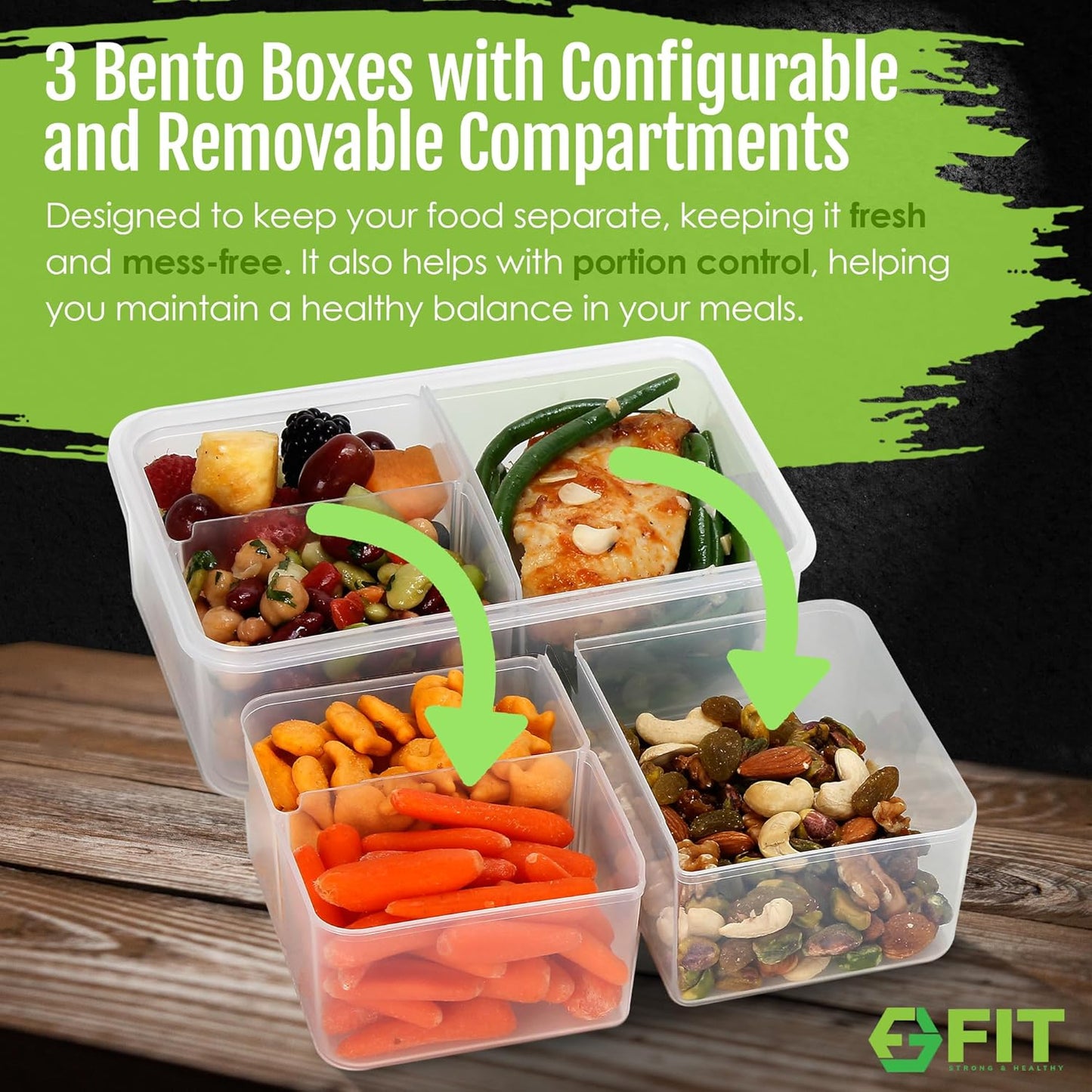 fit-strong-healthy-bento-lunch-box-set-with-compartments-airtight-lid-and-7-pack-containers---ideal-for-meal-prep-food-storage-snacks---microwave-freezer-dishwasher-safe---reusable-multi-size-for-adults-kids-4