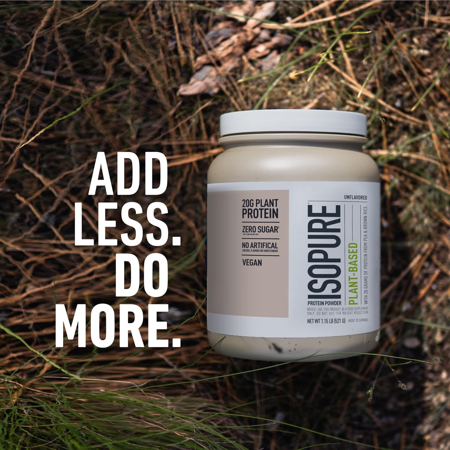isopure-plant-based-protein-powder---lactose-gluten-free-unflavored-with-iron---20g-plant-protein-per-serving---115-lbs---20-servings---vegan-friendly-supplement-8