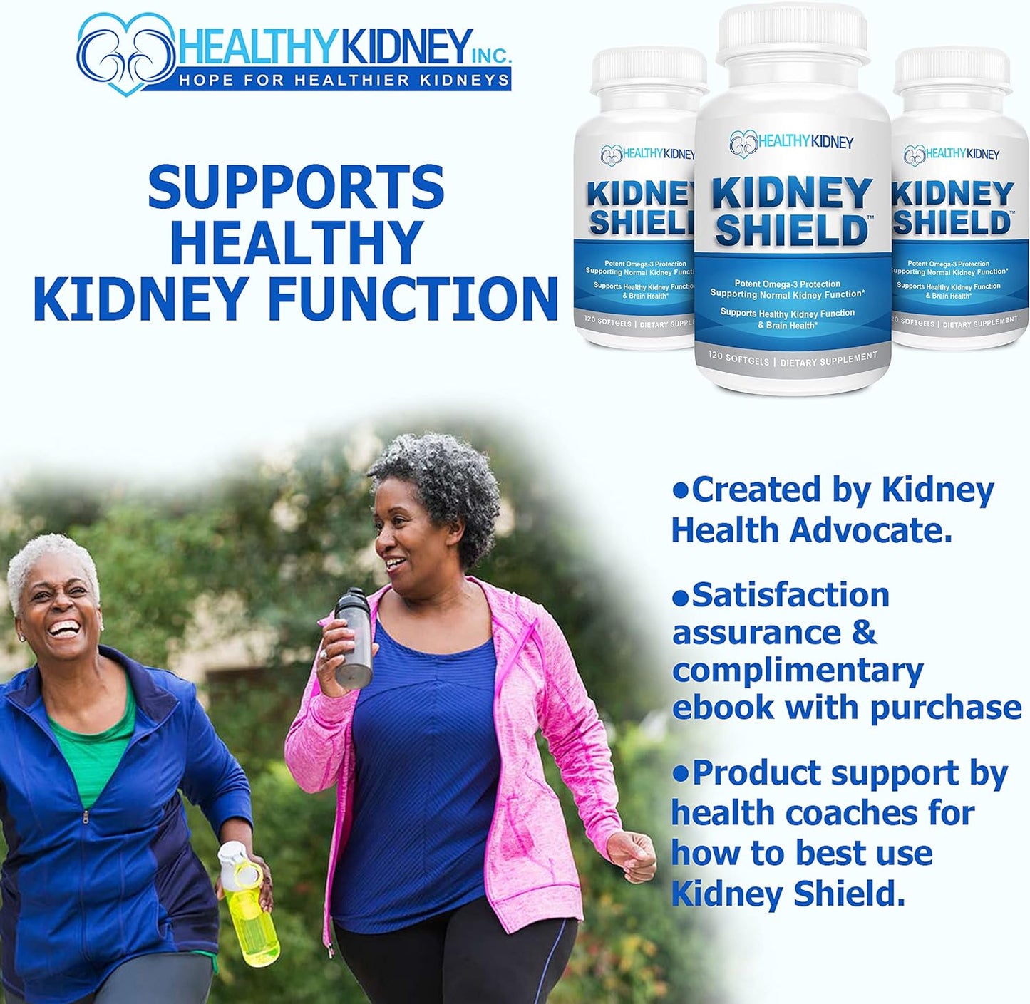Kidney Shield Omega 3 Fish Oil Supplements for Kidney Health - Supports Normal Function & Cleanse Detox - 120 Lemon Softgels - Espot.com.au