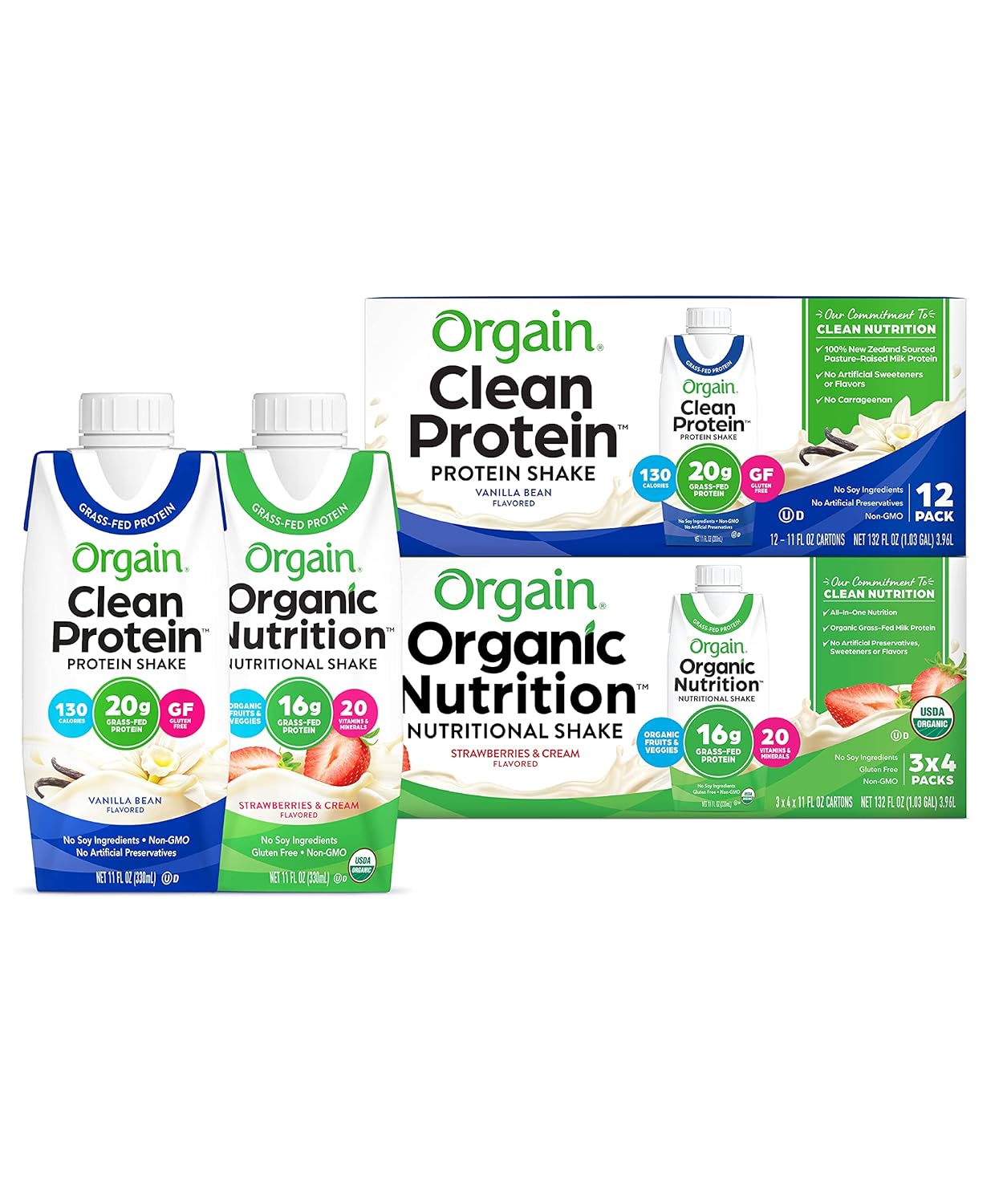 orgain-protein-shakes-variety-pack---grass-fed-vanilla-bean-organic-strawberries-cream---pack-of-24-1