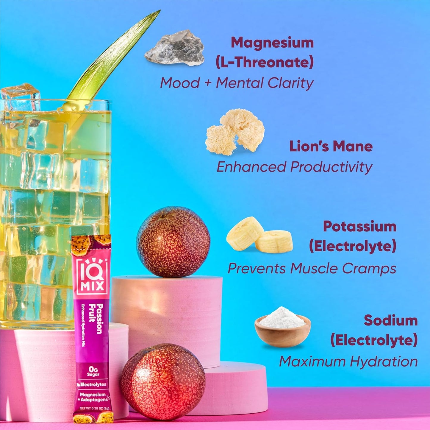 iqbar-iqmix-electrolyte-powder-packets---sugar-free-keto-hydration-supplement-with-lions-mane-magnesium-l-threonate-and-potassium-citrate---passion-fruit-flavor-40-count-7