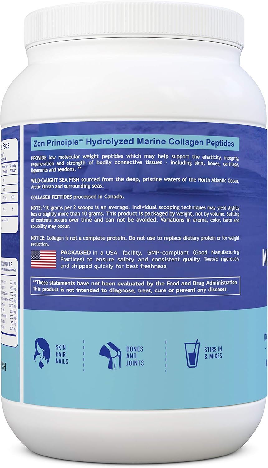 3-lb-zen-principle-marine-collagen-peptides-powder---non-gmo-wild-caught-fish---supports-healthy-skin-hair-joints-bones---hydrolyzed-type-1-3-protein---amino-acids---unflavored-easy-to-mix-4