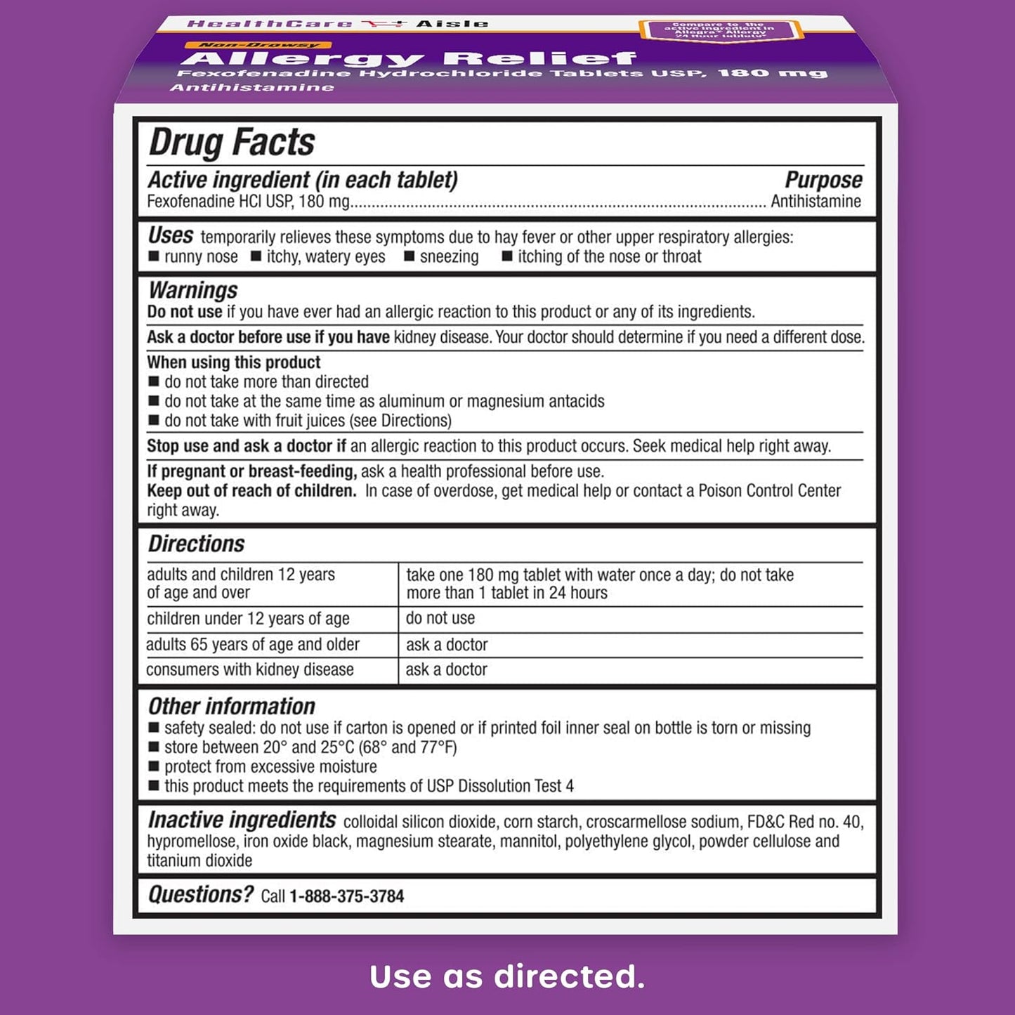 90-count-fexofenadine-hydrochloride-180mg-tablets-for-allergy-relief---non-drowsy-24-hour-allergy-medication-by-healthcareaisle-6