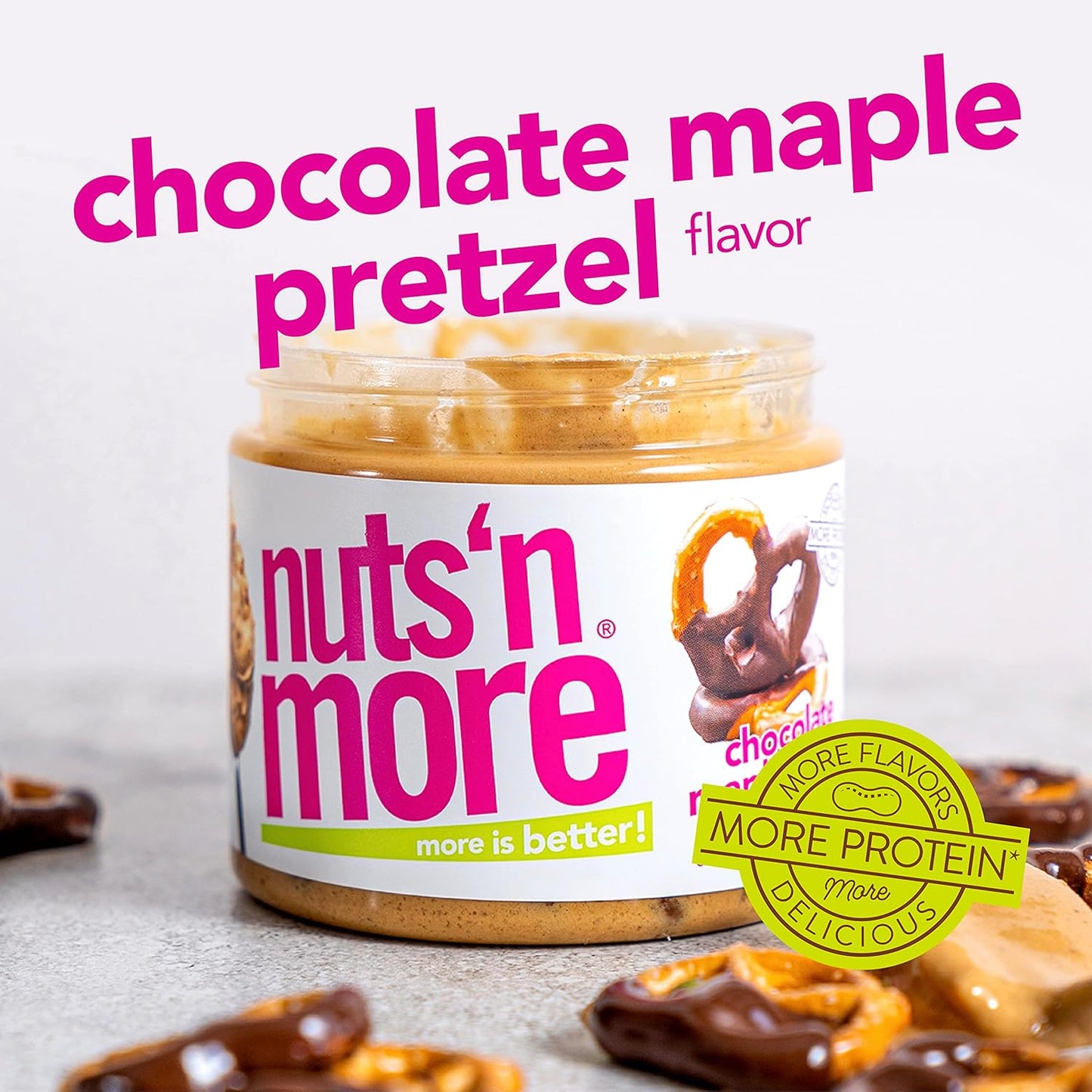 chocolate-maple-pretzel-peanut-butter-spread-with-added-protein---all-natural-low-carb-low-sugar-non-gmo-high-protein-nut-butter---15-oz-jar-2