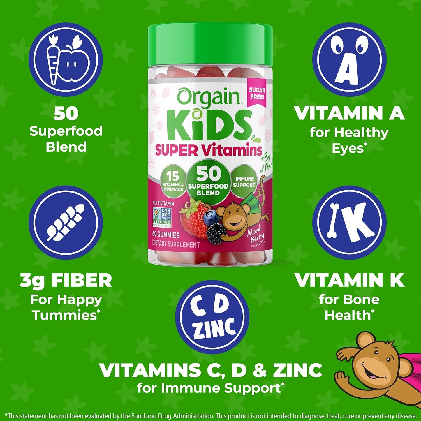 plant-based-orgain-kids-sugar-free-multivitamin-gummies---mixed-berry-flavor---immune-support-fiber---50-superfoods---15-vitamins-minerals---ages-4---1-month-supply---60-gummies-6
