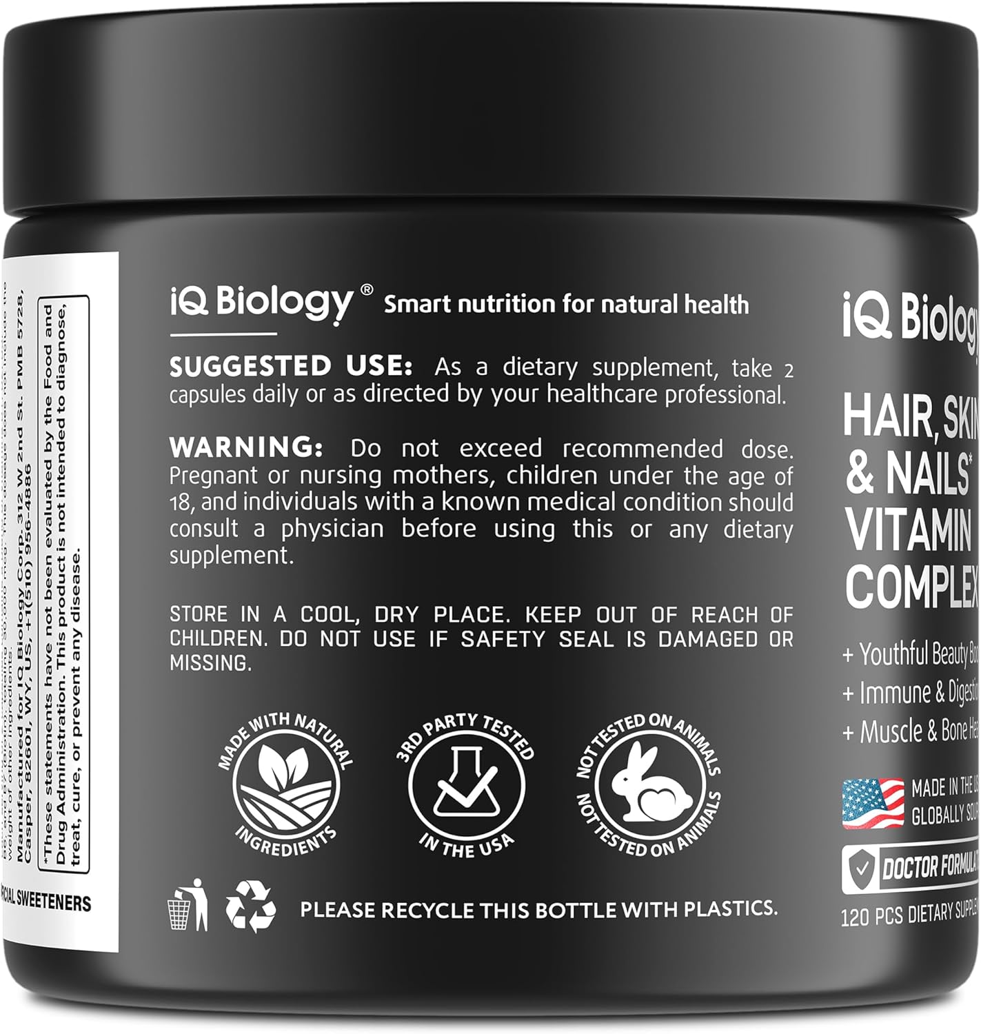 biotin-10000-mcg-supplement-with-collagen-keratin-for-hair-growth---hair-skin-and-nails-vitamins-for-men-women---promotes-healthy-regrowth-skin-glow-nail-repair---120-capsules-4