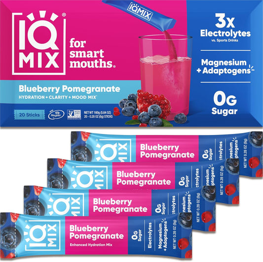 iqbar-iqmix-electrolyte-powder-packets---sugar-free-hydration-supplement-with-keto-electrolytes-lions-mane-magnesium-and-potassium---blueberry-pomegranate-flavor-20-pack-1