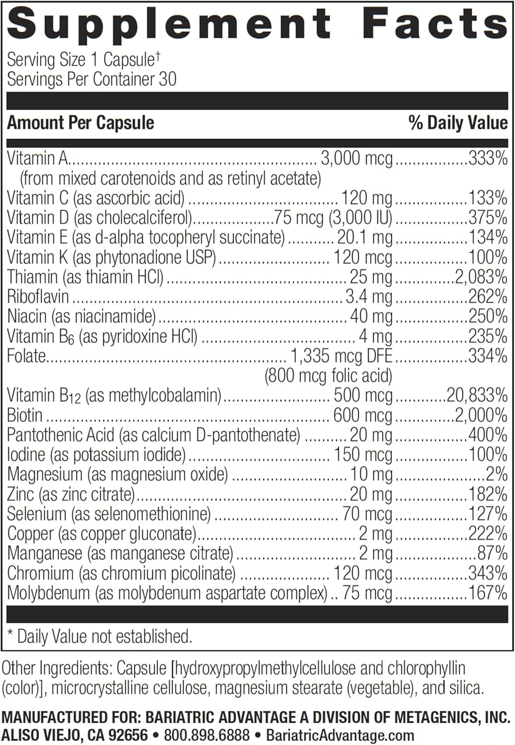 bariatric-advantage-ultra-solo-multivitamin-capsules-without-iron---one-a-day-formula-for-bariatric-patients---includes-thiamin-vitamin-a-and-more---gluten-free---30-count-2
