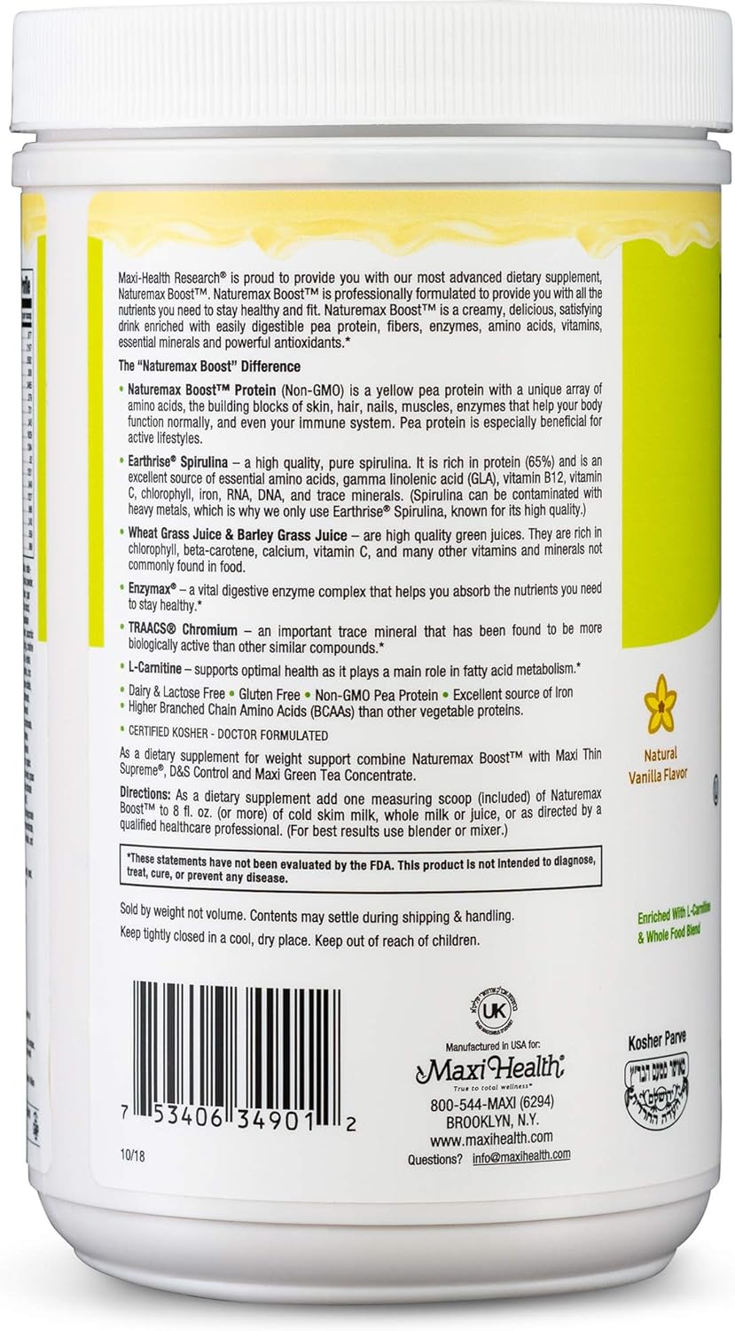 maxi-health-naturemax-boost-pea-protein-powder---natural-vanilla-flavor---20g-protein---kosher-vitamin---1lb---meal-replacement-supplement-3