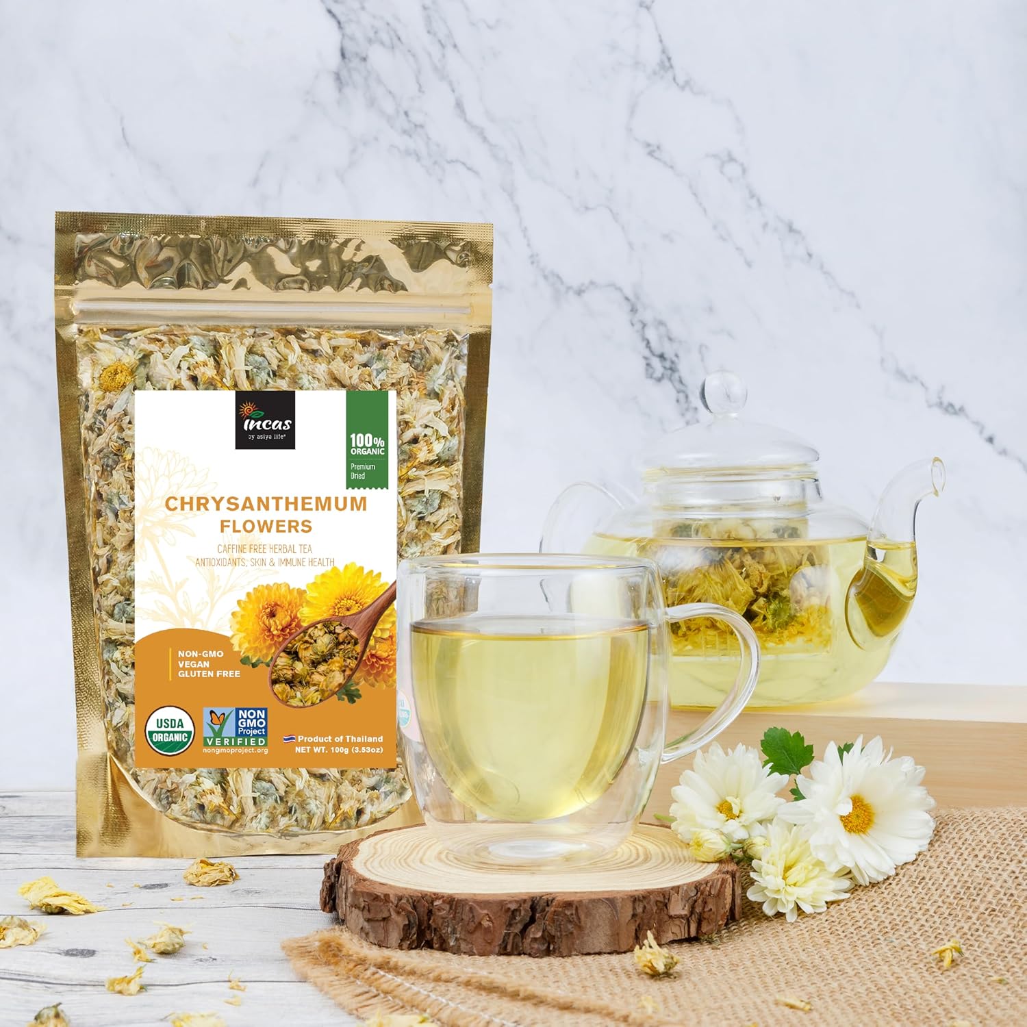 asiya-life-incas-100-usda-organic-chrysanthemum-tea---non-gmo-caffeine-free-gluten-free-vegan-rich-in-antioxidants---353-oz-100-g---sourced-from-thailand-4