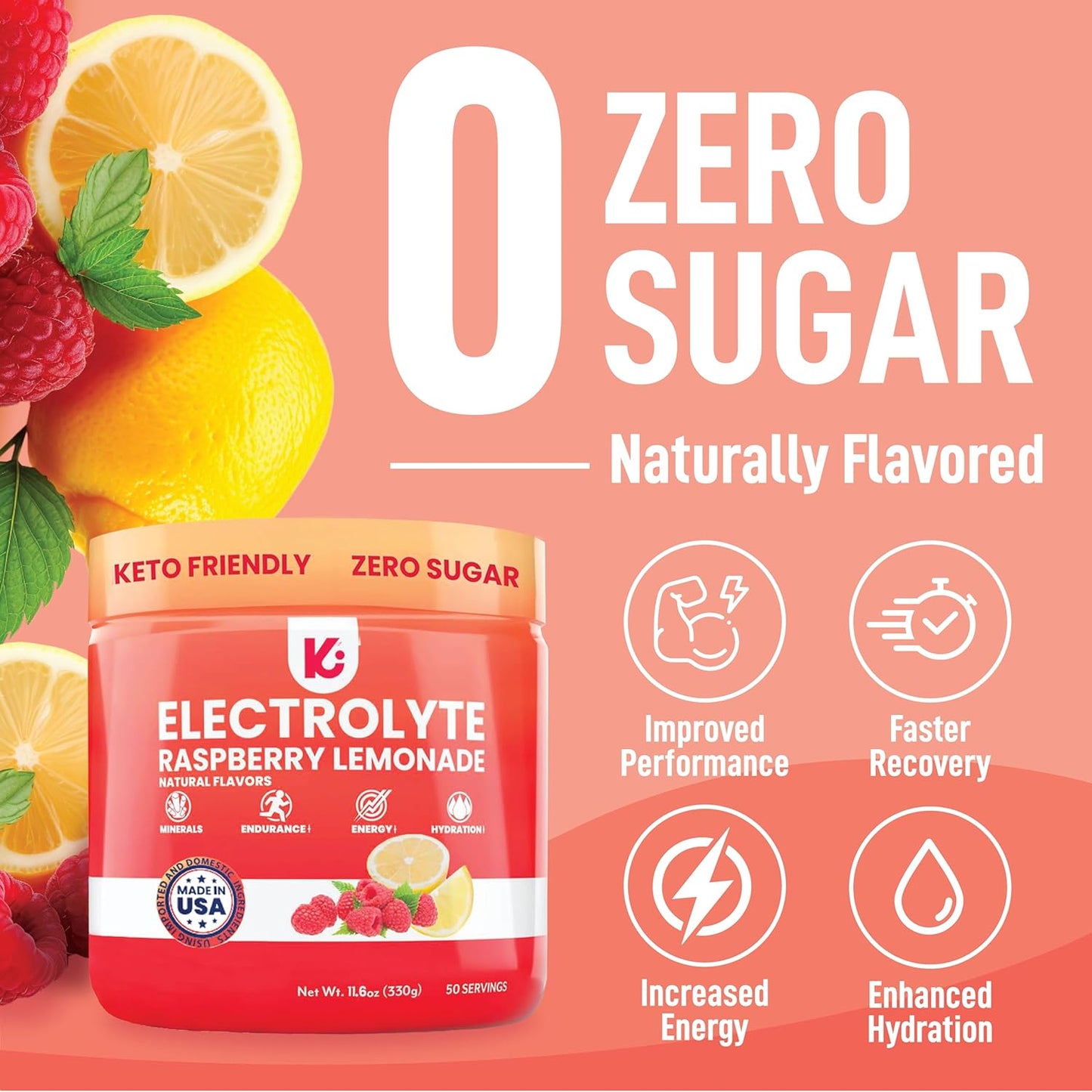 Keppi Keto Electrolytes Powder Bundle - Sugar-Free with Zero Carbs - Made in USA for Enhanced Hydration, Performance & Recovery - Tropical Punch & Raspberry Lemonade Flavor - Easy Mixing without Clumps - Espot.com.au