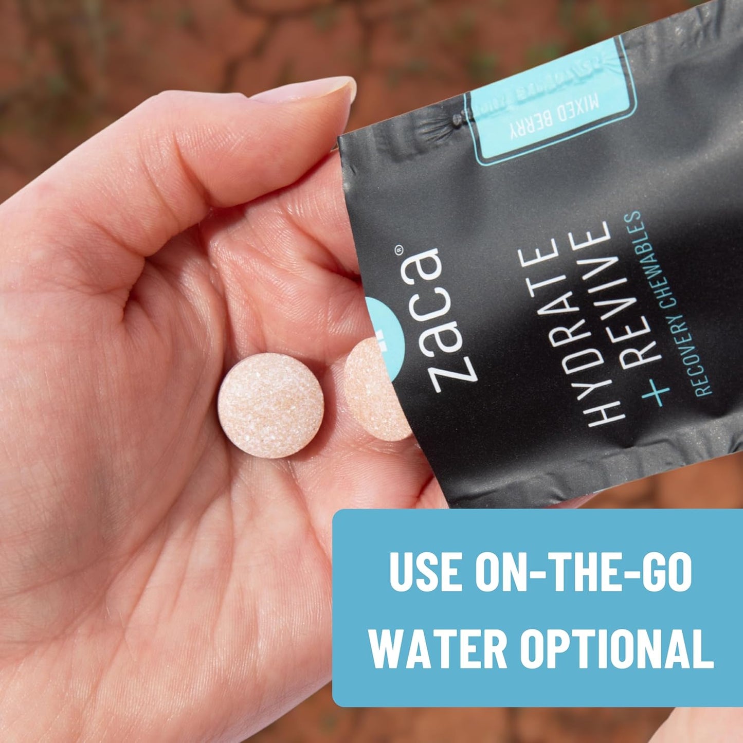 zaca-recovery-chewable-supplement---hydrate-and-revive-for-parties-travel-exercise-and-altitude---non-sugar-non-gluten-mixed-berry---2-packets-4-tablets-5