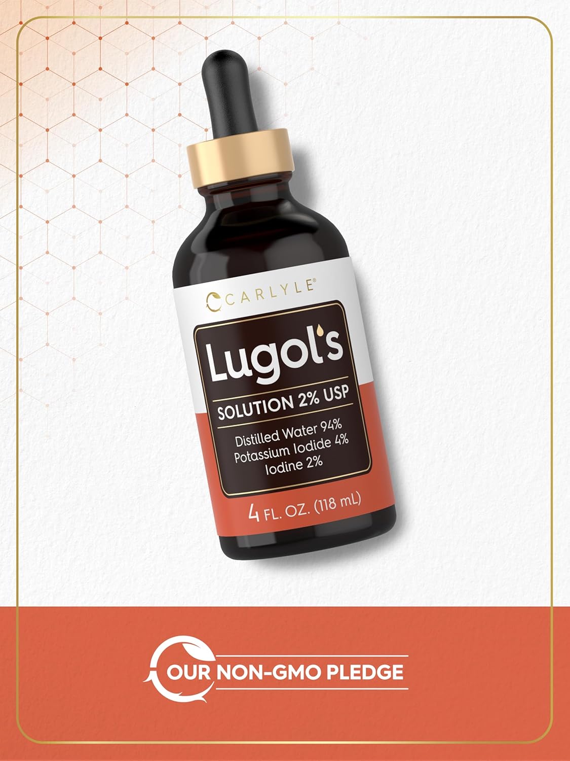 Potassium Iodide and Iodine Solution 2% Liquid Drops - Carlyle Lugols Iodine 4 fl oz Bottle - Espot.com.au