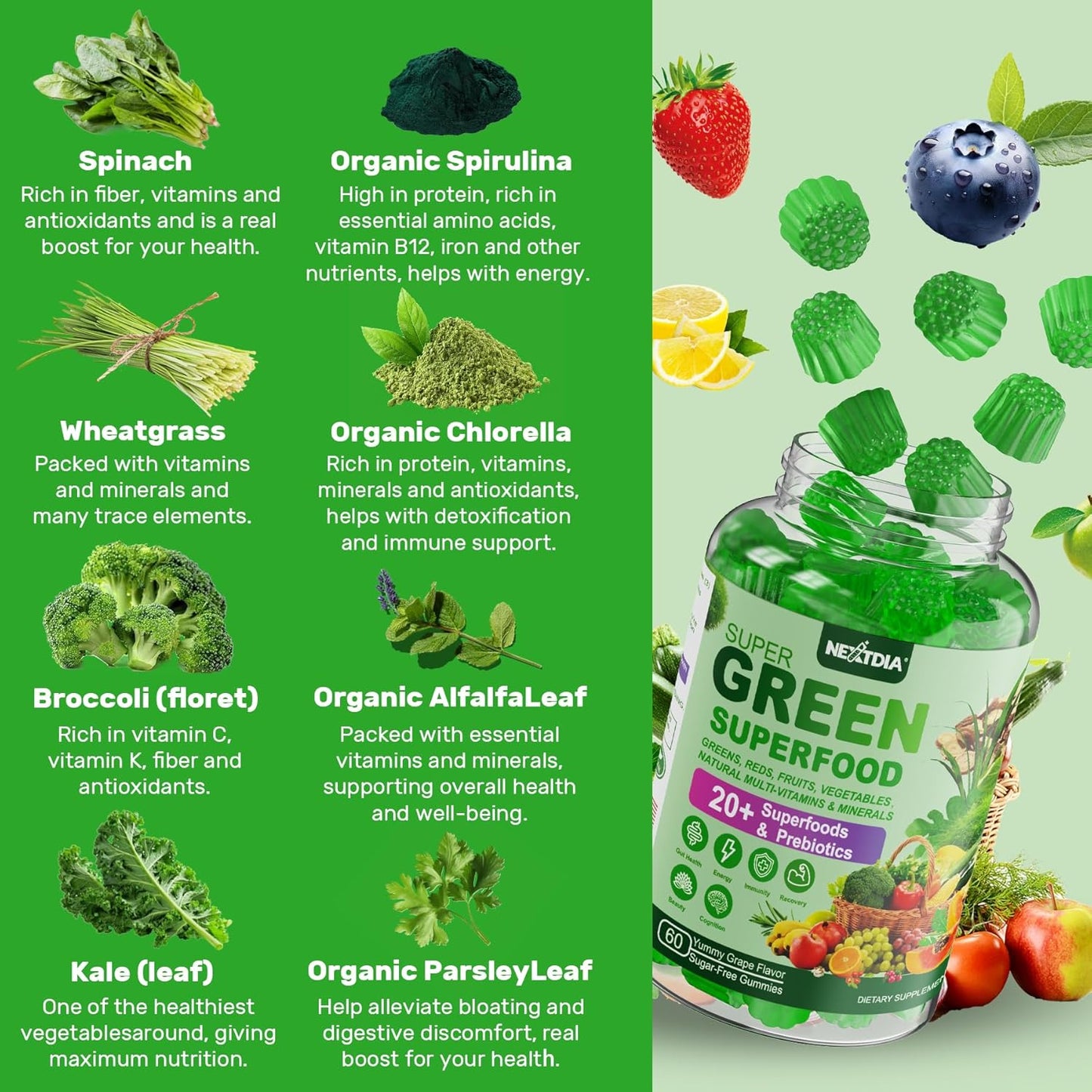 nextdia-super-greens-gummies-superfood-powder-alternative-with-spirulina-chlorella-prebiotic-fiber-probiotic-fruit-veggie-daily-greens-vegetable-for-digestive-gut-health-immunity-focus-120-count-3