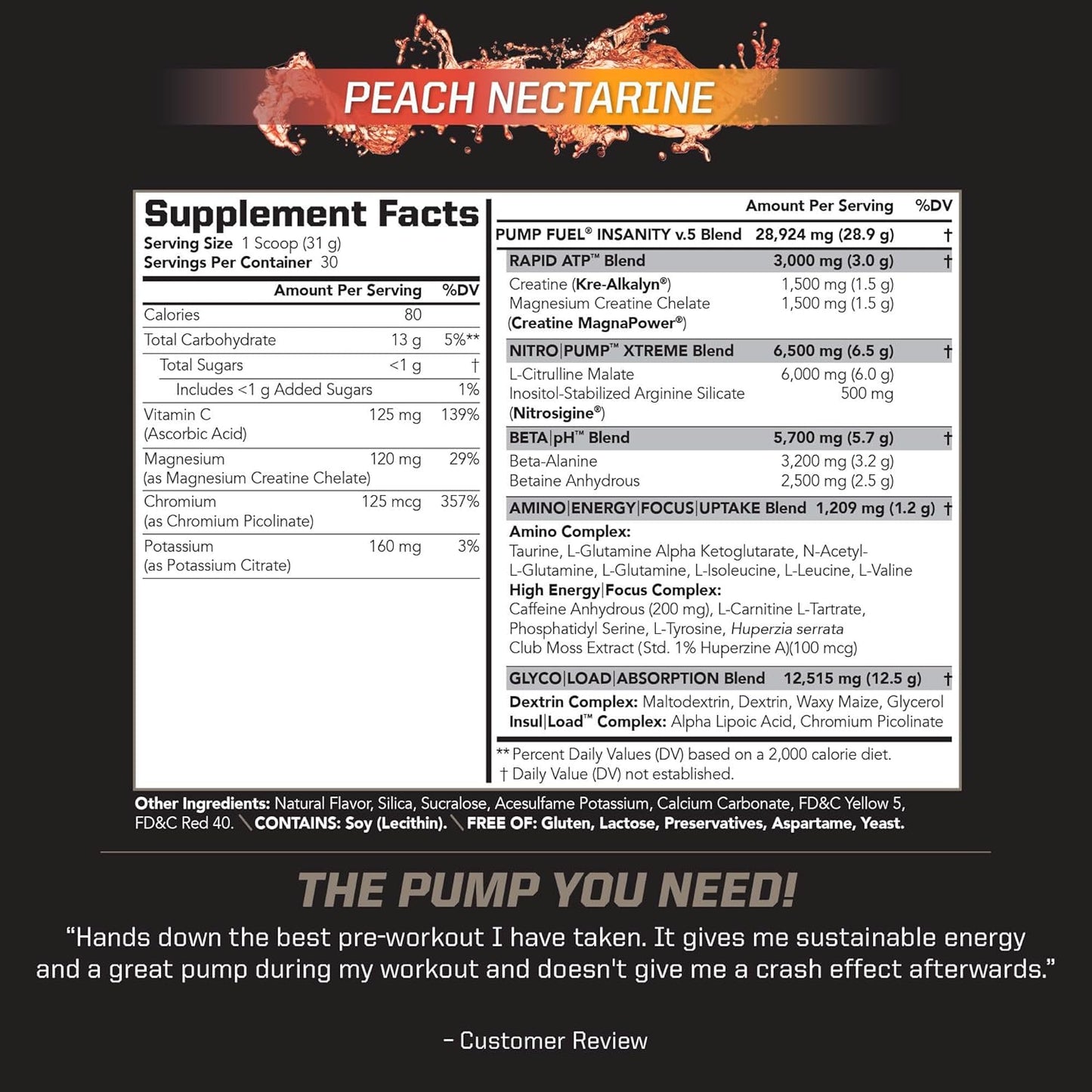 pmd-sports-ultra-pump-fuel-pre-workout-drink-mix-peach-nectarine---30-servings---energy-strength-endurance-recovery---carbohydrates-amino-energy-2