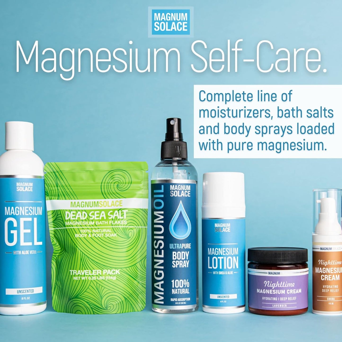 Unscented Magnum Solace Magnesium Flakes & Cream Bundle - Natural Magnesium Relief for Body & Skin - Espot.com.au