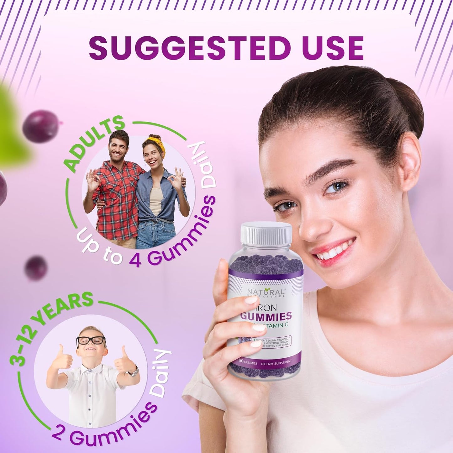 iron-gummies-with-vitamin-c-for-adults-kids---chewable-supplement-for-anemia-red-blood-cells-energy-immunity-brain-health---grape-flavor-vegan---max-absorption-7