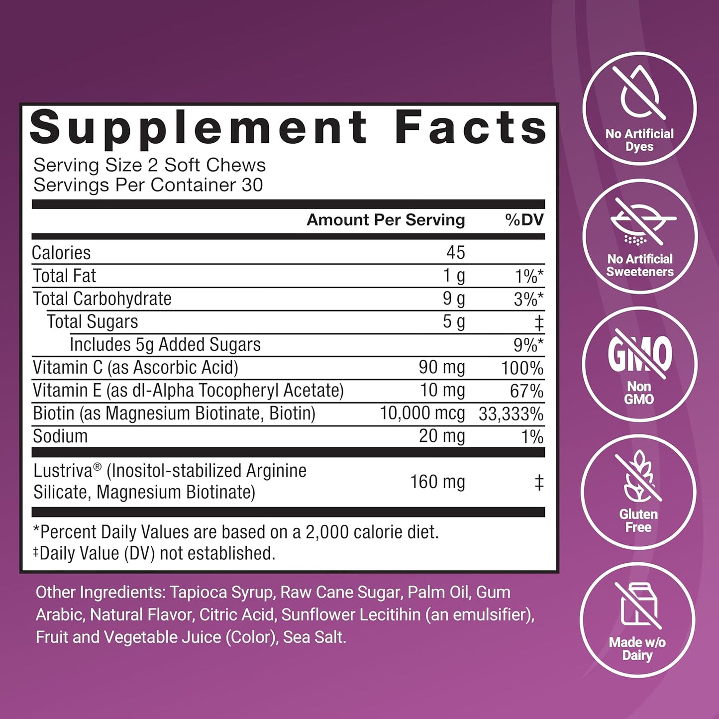 hair-growth-accelerator-soft-chews-for-women---clinically-proven-lustriva-biotin-promotes-thicker-fuller-hair---mixed-berry-60-chews-8