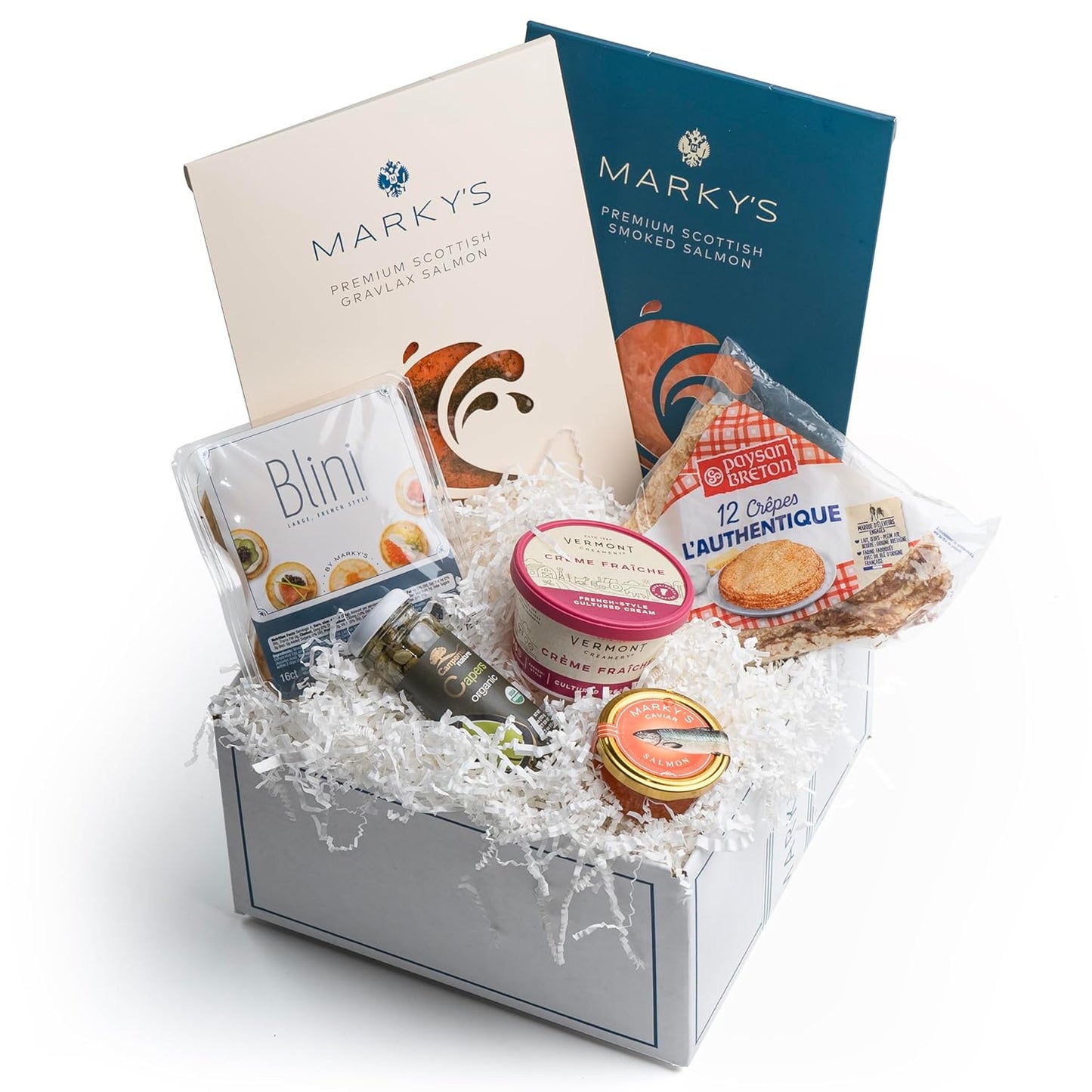 deluxe-caviar-gift-set-with-smoked-salmon-salmon-roe-blinis-crepes-creme-fraiche-and-capers---2-oz-salmon-caviar-8-oz-scottish-smoked-salmon-4-oz-scottish-gravlax-salmon-9