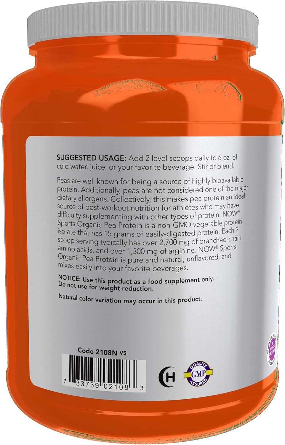 now-foods-certified-organic-pea-protein-powder---15g-protein-per-serving---unflavored---15lb---sports-nutrition-3