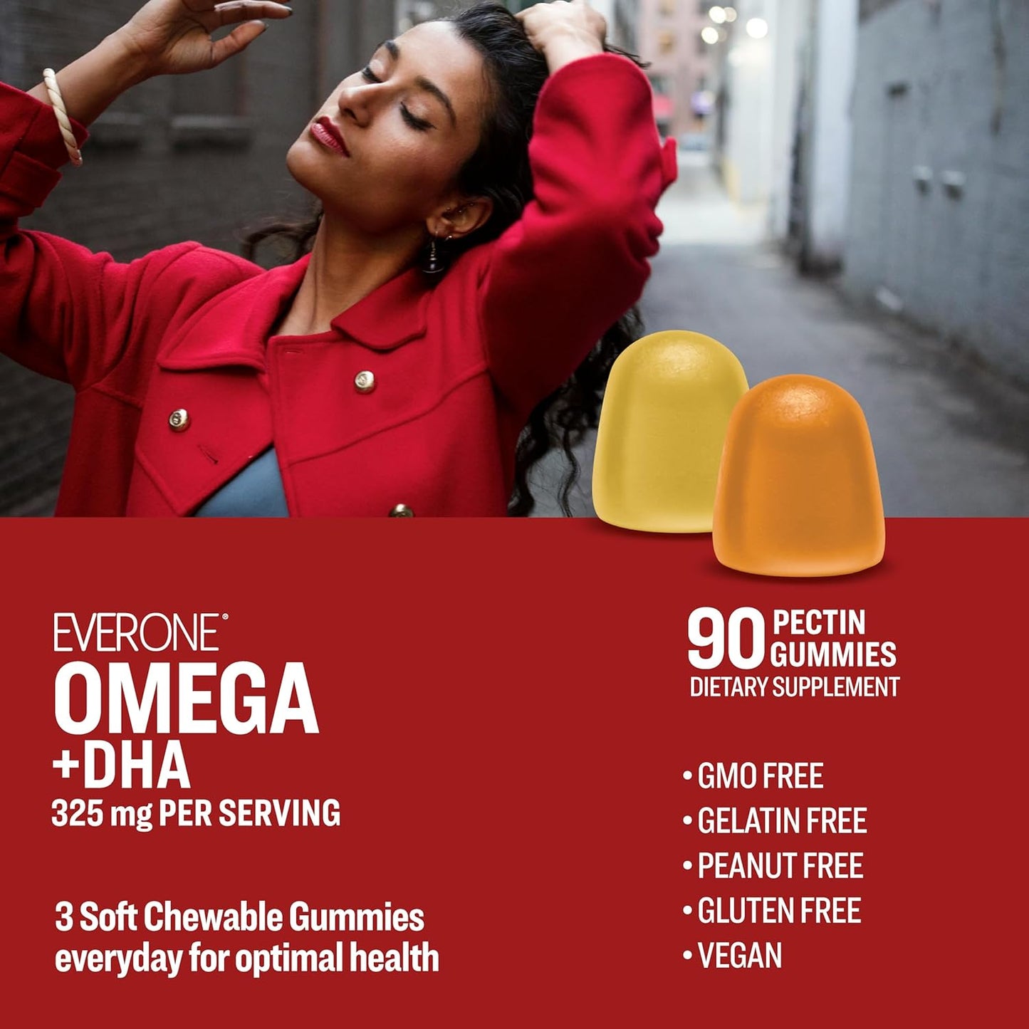 Vegan Omega Fish Oil Gummies for Adults and Teens with DHA - Brain and Cardio Health Support - Orange and Lemon Flavored with Omega 3, 6, 9 - GMO Free - Espot.com.au
