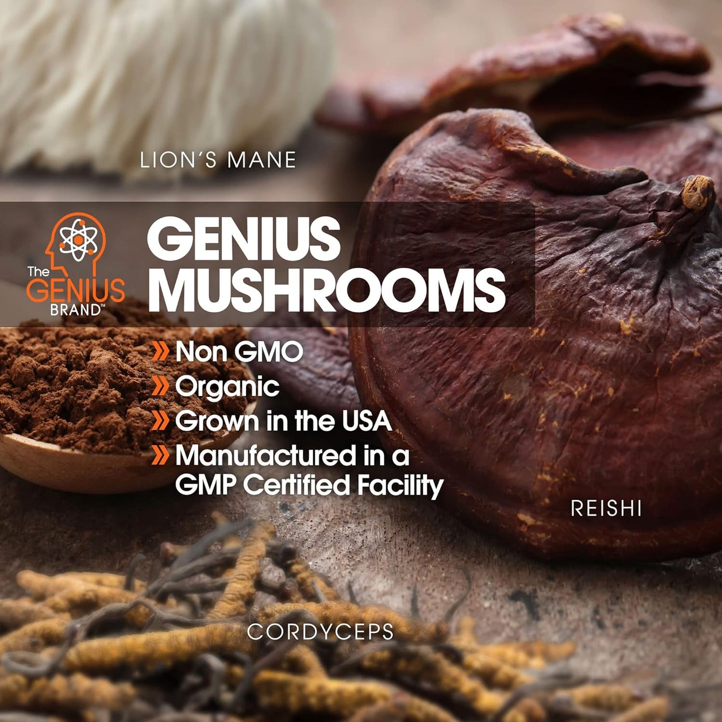 genius-mushroom-supplement---lions-mane-cordyceps-reishi---brain-nootropic-for-energy-focus-wellness-immune-support---180-veggie-pills-6