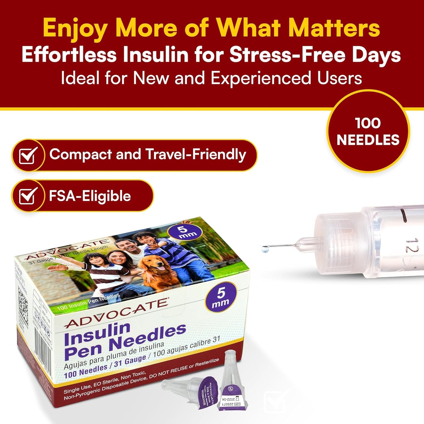 extra-lubricated-advocate-diabetic-pen-needles-31g-5mm---100-count-box---tri-bevel-insulin-needles---universally-compatible-for-diabetes-care-1