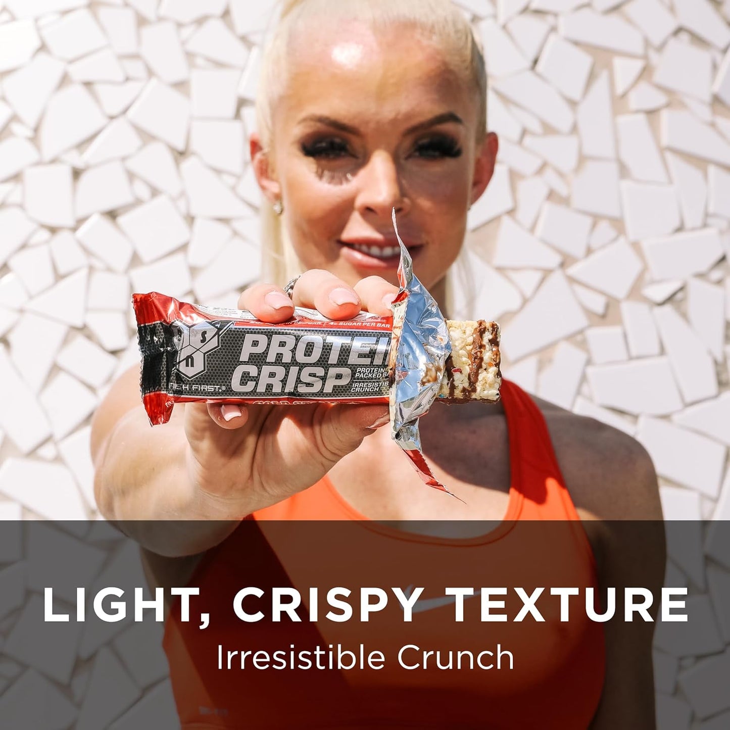 Gluten-Free BSN Protein Crisp Bar - Peanut Butter Crunch, 12 Count - Whey Protein Snack Bars with Fiber - Crunchy Protein Bars - Espot.com.au