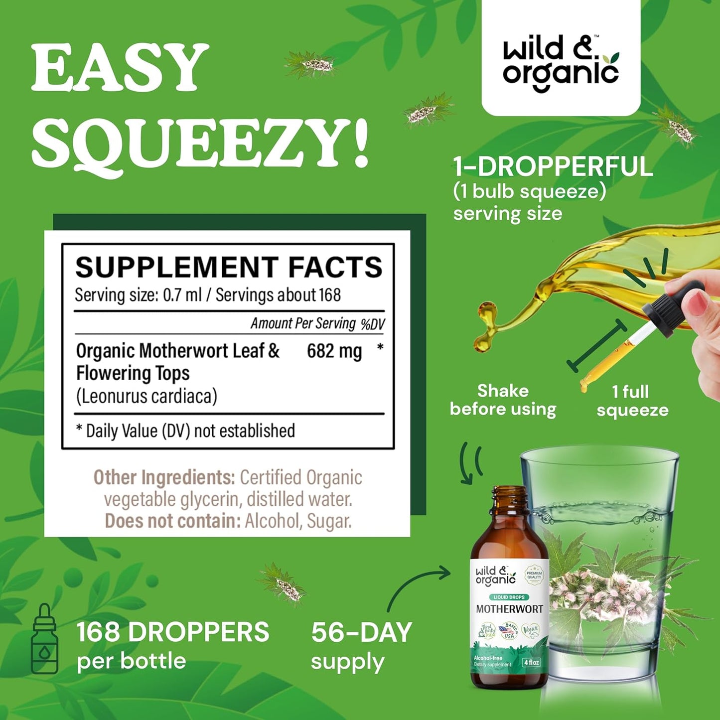 4 fl oz Wild Lemon Balm & Motherwort Tincture - Organic and Natural Blend - Espot.com.au