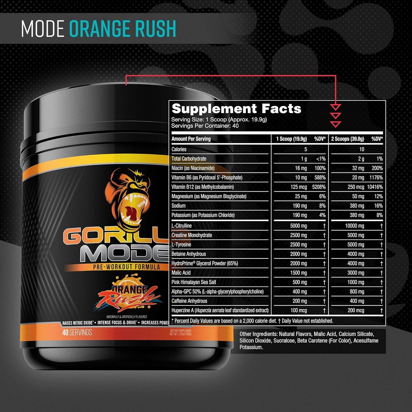 gorilla-mind-gorilla-mode-pre-workout-supplement---enhanced-energy-focus-and-power---l-citrulline-creatine-l-tyrosine-betaine-alpha-gpc-huperzine-a---orange-rush-flavor---796g-2